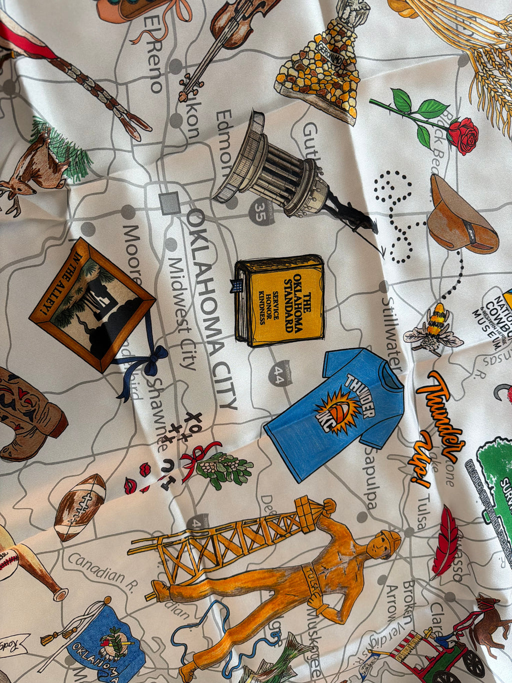 STATE OF OKLAHOMA SILK SCARF