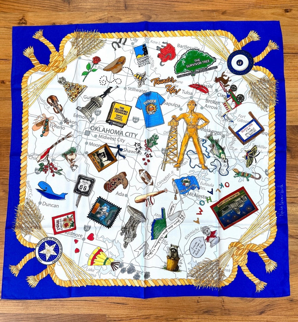 STATE OF OKLAHOMA SILK SCARF