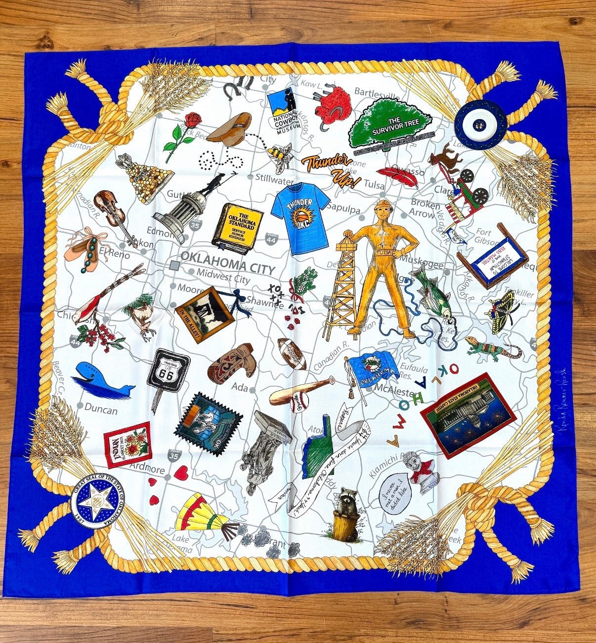 STATE OF OKLAHOMA SILK SCARF