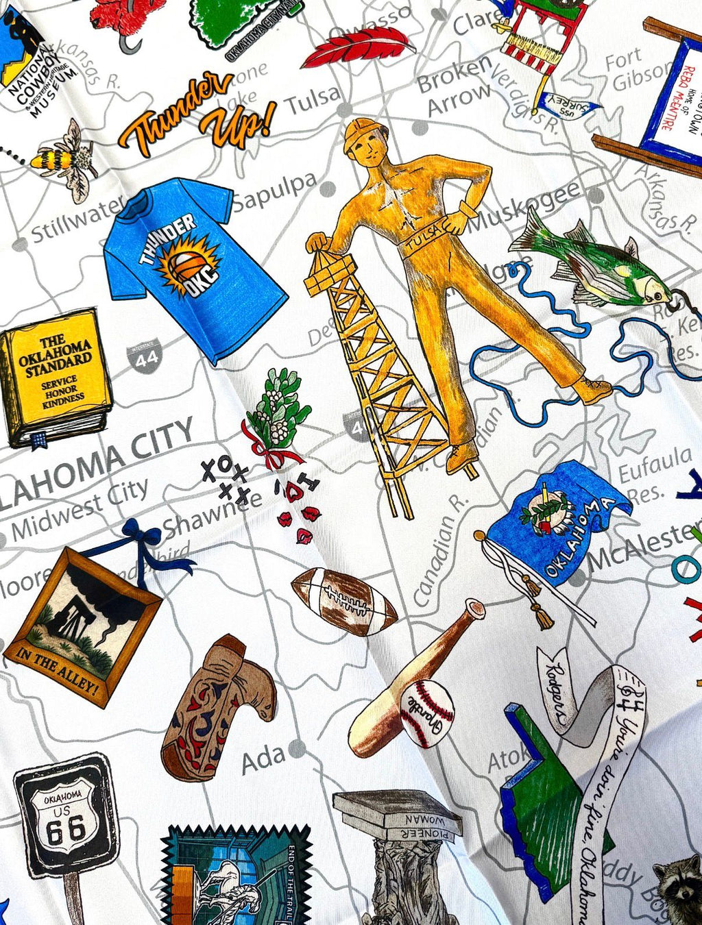 Official STATE OF OKLAHOMA SILK SCARF