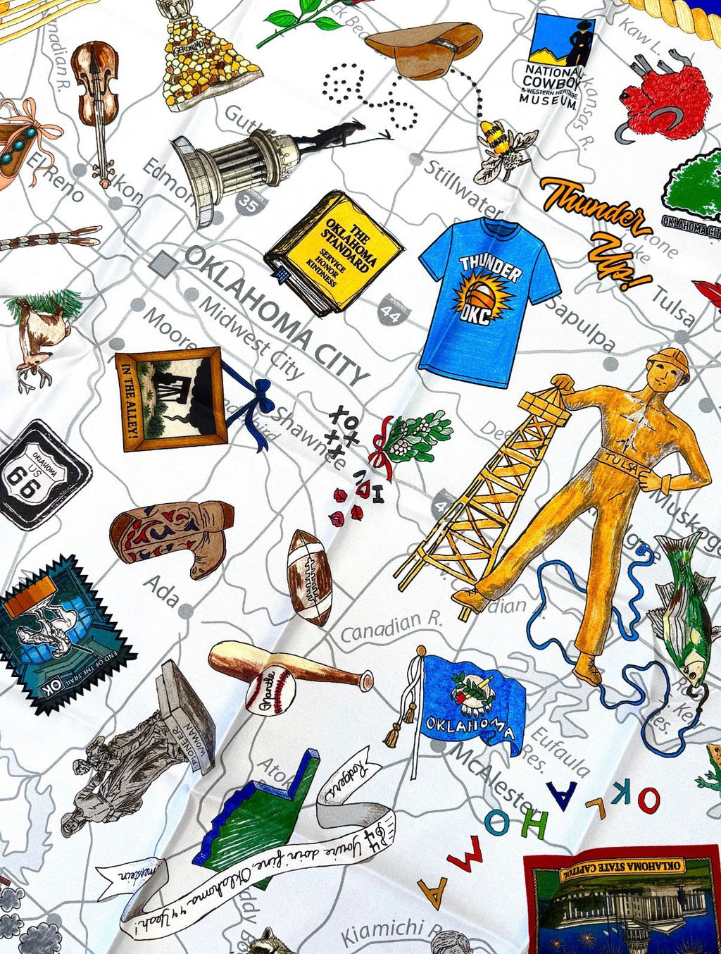 Official STATE OF OKLAHOMA SILK SCARF