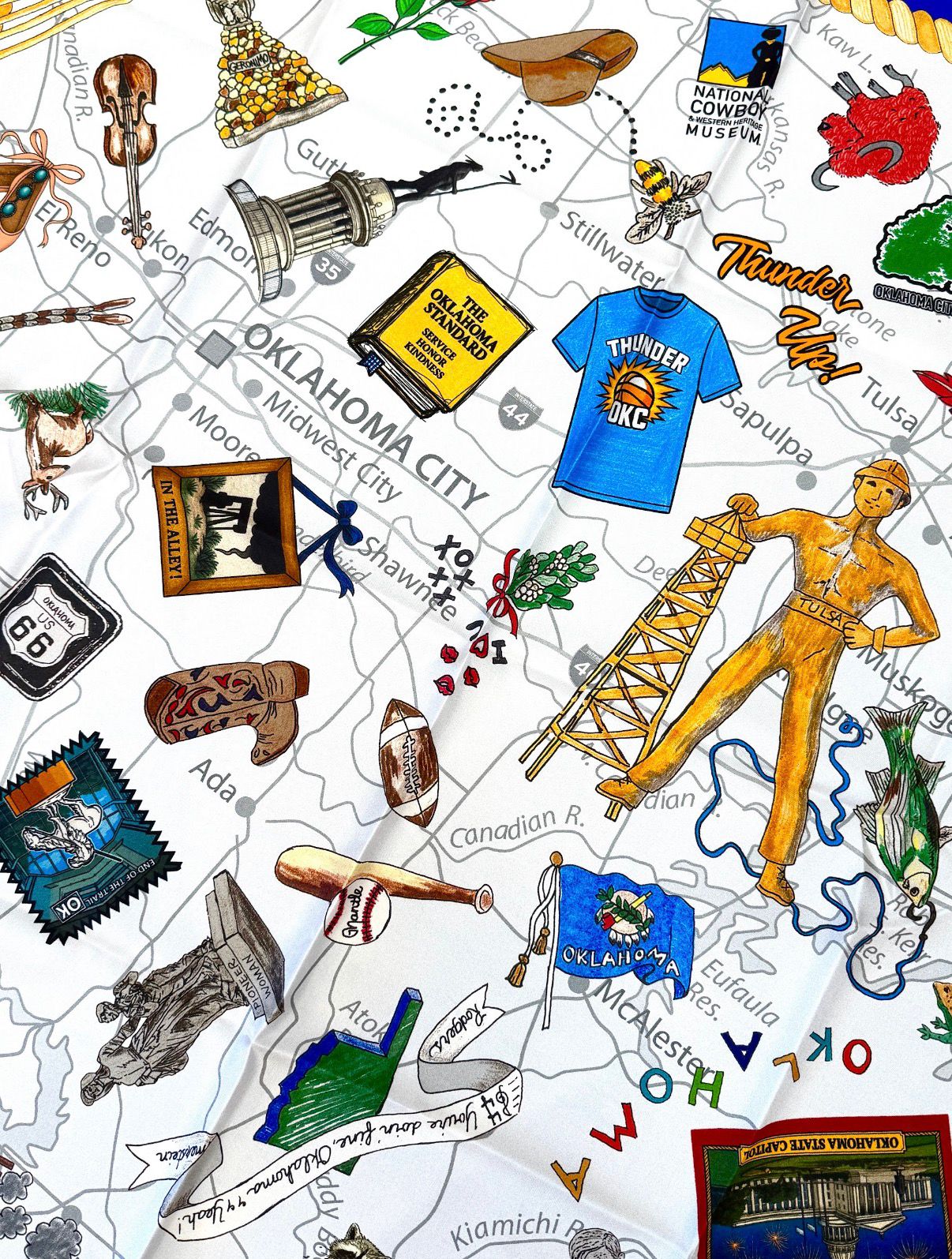 Official STATE OF OKLAHOMA SILK SCARF