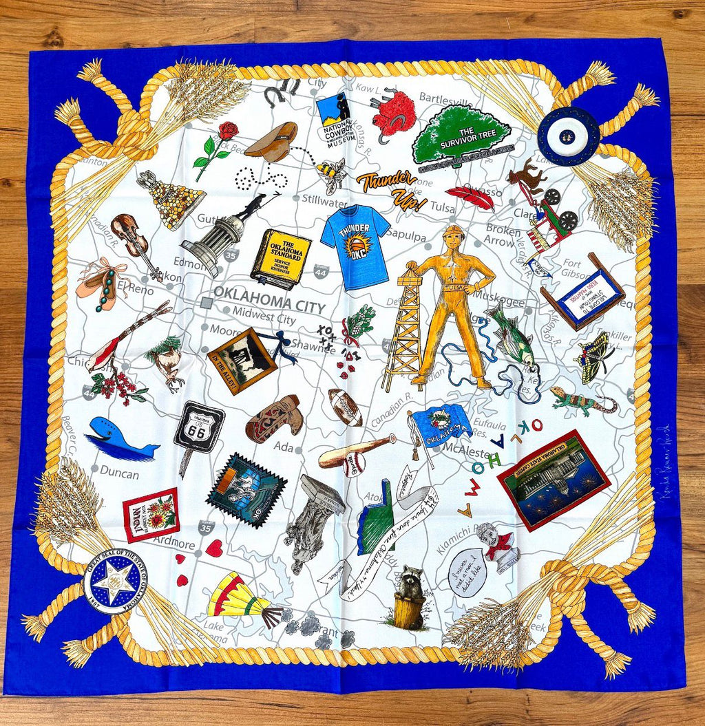 Official STATE OF OKLAHOMA SILK SCARF