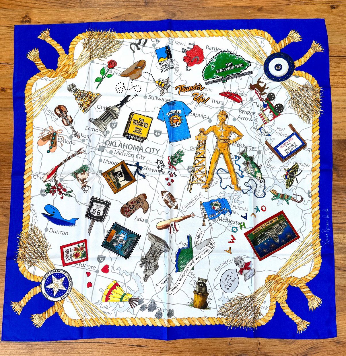 Official STATE OF OKLAHOMA SILK SCARF