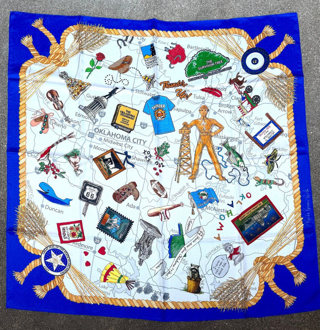 Official STATE OF OKLAHOMA SILK SCARF
