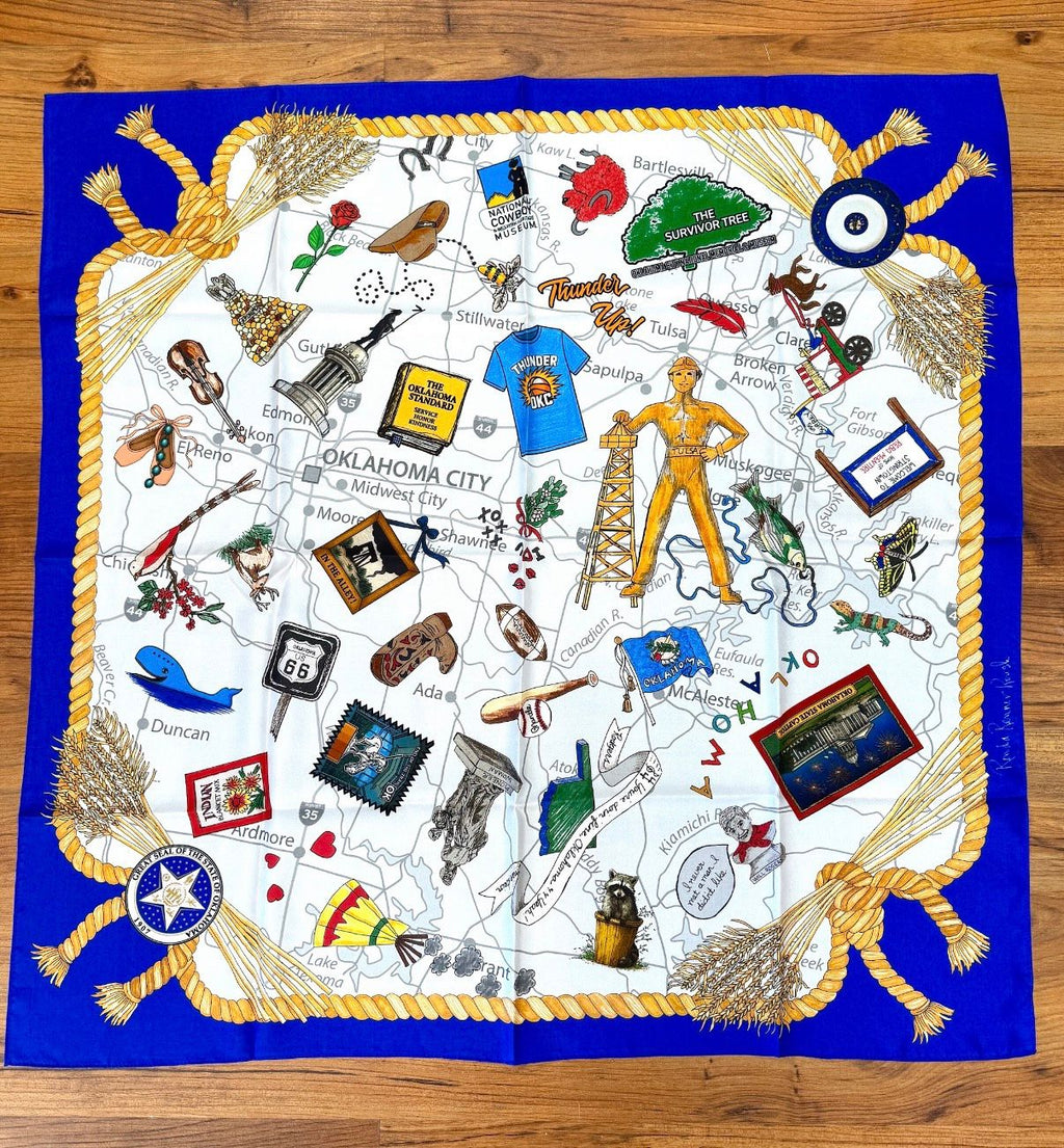 Official STATE OF OKLAHOMA SILK SCARF