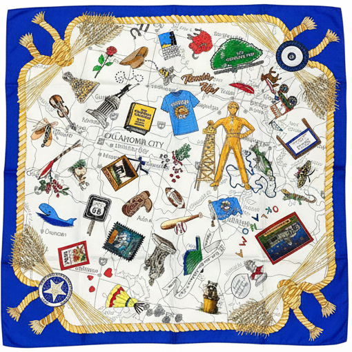 Oklahoma Souvenir Scarf - Straightened Product View