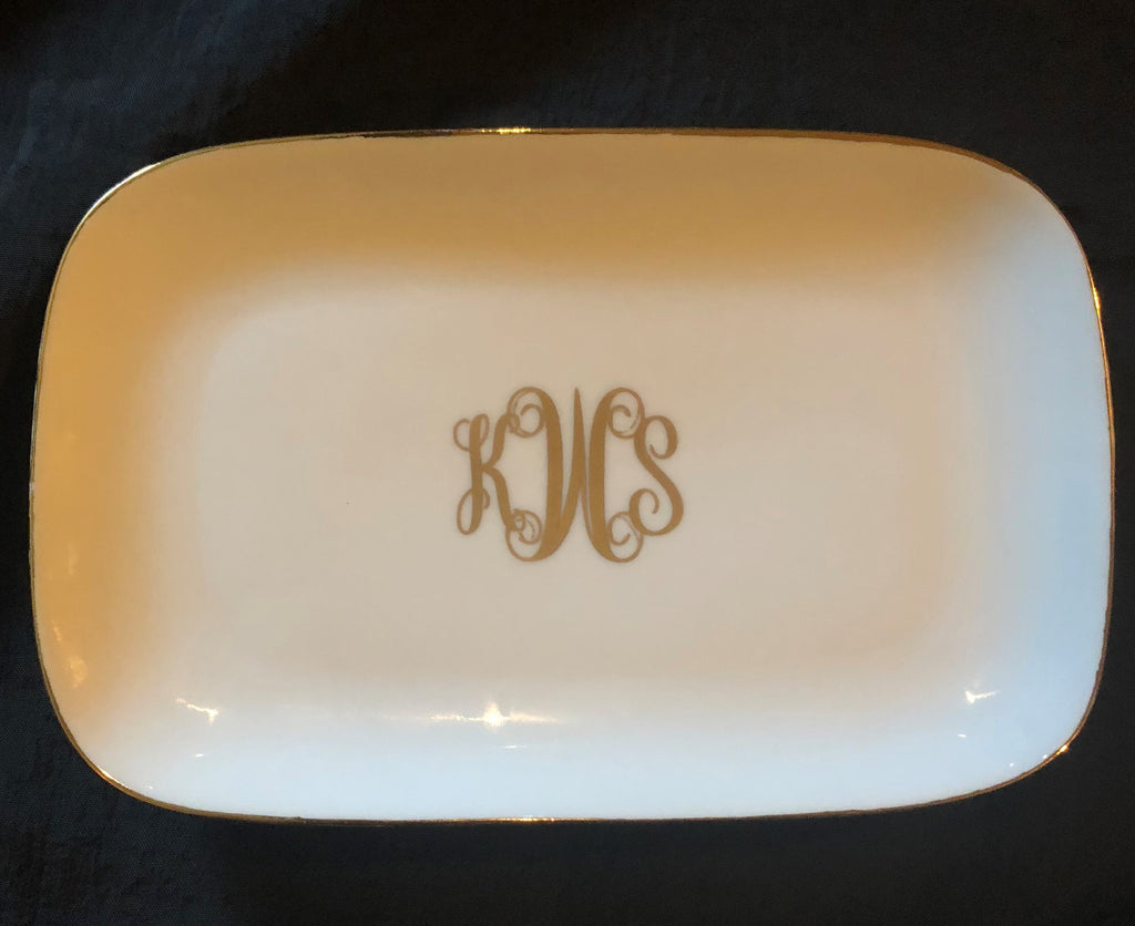 Monogrammed Porcelain Tray - Ronda Roush Studios