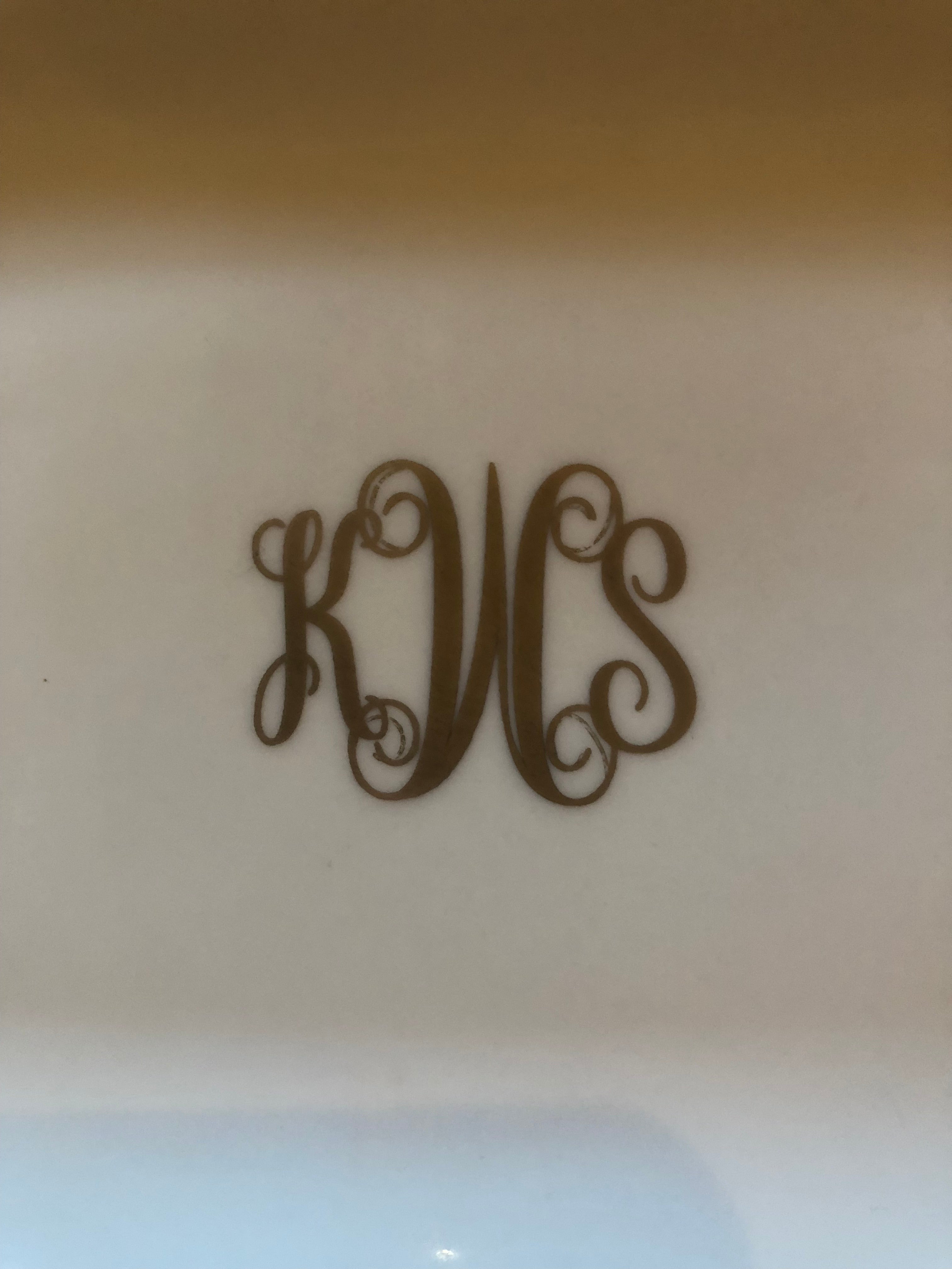 Monogrammed Porcelain Tray - Ronda Roush Studios