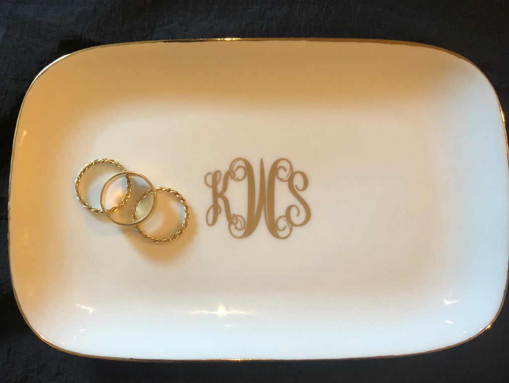 Monogrammed Porcelain Tray - Ronda Roush Studios