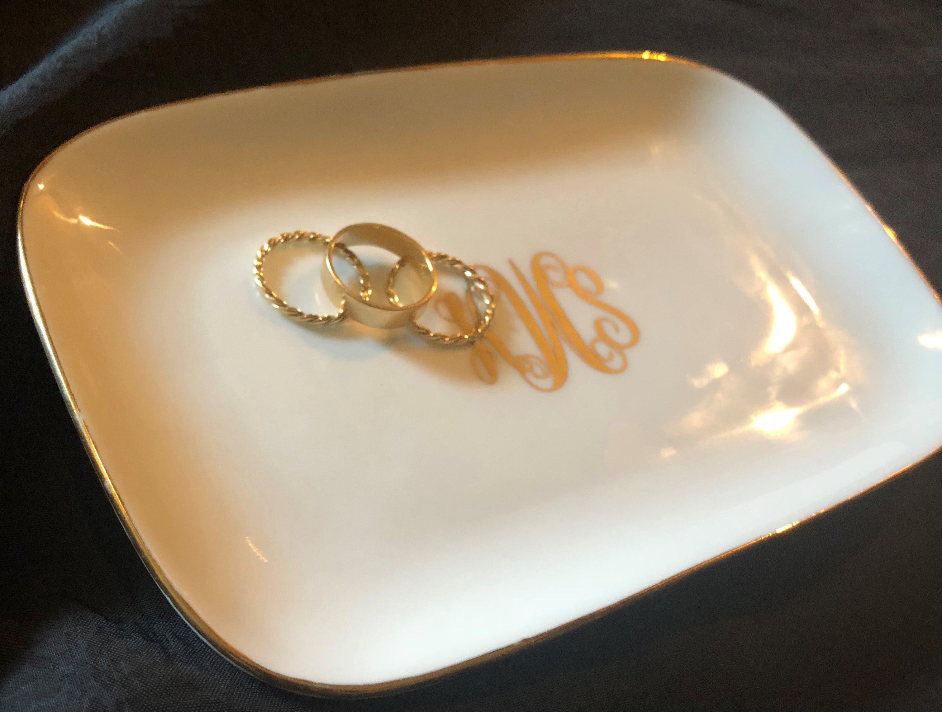 Monogrammed Porcelain Tray - Ronda Roush Studios