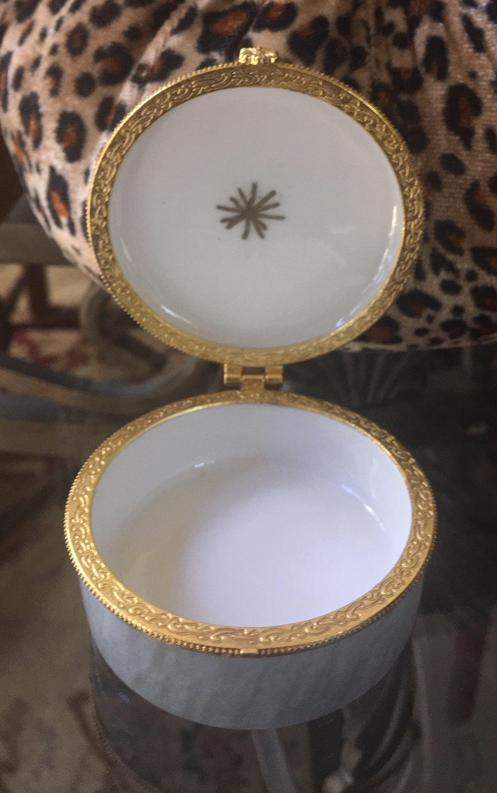 Monogrammed Limoges Style Hinged Box - Ronda Roush Studios